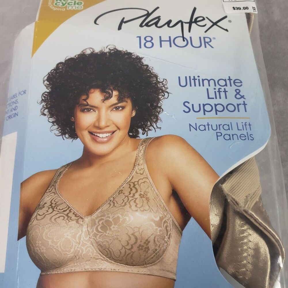 Playtex 18 Hour Bra Womens 42B Ultimate Lift & Support Wireless Nude 4745